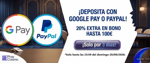OnePlay Casino Google Play PayPal bono